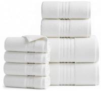 WovenWonder Luxury 800 GSM Egyptian Cotton Bathroom Towels - Heavyweight & Super Soft Hotel Quality Face Cloths, Hand Towels, Bath Towels, Jumbo Bath Sheets and Towel Sets (White, 2x Hand Towel)