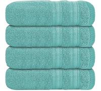 WovenWonder Luxury Flannel Face Cloth Set Egyptian Cotton Super Soft Fingertip Towels 500 GSM Hotel Quality Soft Feel Washcloths (30 x 30 CM) (Mint, 4 Pack)