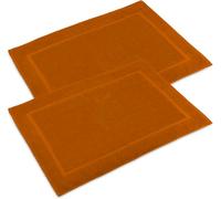 WovenWonder Pack of 2 Bath Mat 100% Egyptian Cotton (50x70 cm, 1000GSM) Luxury Bathroom Mat Set Highly Absorbent & Washable (Orange)