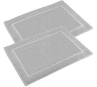WovenWonder Pack of 2 Bath Mat 100% Egyptian Cotton (50x70 cm, 1000GSM) Luxury Bathroom Mat Set Highly Absorbent & Washable (Silver)