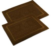 WovenWonder Pack of 2 Bath Mat 100% Egyptian Cotton (50x70 cm, 1000GSM) Luxury Bathroom Mat Set Highly Absorbent & Washable (Chocolate Brown)
