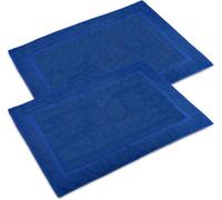 WovenWonder Pack of 2 Bath Mat 100% Egyptian Cotton (50x70 cm, 1000GSM) Luxury Bathroom Mat Set Highly Absorbent & Washable (Blue)