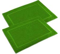 WovenWonder Pack of 2 Bath Mat 100% Egyptian Cotton (50x70 cm, 1000GSM) Luxury Bathroom Mat Set Highly Absorbent & Washable (Lime Green)