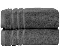 WovenWonder Pack of 2 Super Jumbo Bath Sheets (100 x 200 cm-600GSM) Luxury 100% Egyptian Cotton Soft Extra Large Bath Sheet Towels Highly Absorbent & Quick Dry Hotel Quality Towel Set (Charcoal Grey)