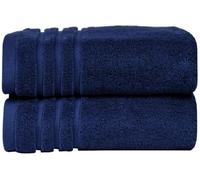 WovenWonder Pack of 2 Super Jumbo Bath Sheets (100 x 200 cm-600GSM) Luxury 100% Egyptian Cotton Soft Extra Large Bath Sheet Towels Highly Absorbent & Quick Dry Hotel Quality Towel Set (Navy Blue)