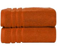 WovenWonder Pack of 2 Super Jumbo Bath Sheets (100 x 200 cm-600GSM) Luxury 100% Egyptian Cotton Soft Extra Large Bath Sheet Towels Highly Absorbent & Quick Dry Hotel Quality Towel Set (Orange)