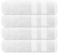 WovenWonder Pack of 4 Hand Towel 100% Pure Egyptian Cotton Hotel Quality Super Soft (800GSM - 50 X 80 CM) Extra Large Hand Towels Fast Drying & Heavyweight (White, Hand Towels 4 Pack)