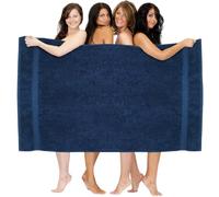 WovenWonder Super Jumbo Bath Sheets Extra Large Size (150 x 200 cm) XXXL Huge Bath Sheet 100% Egyptian Cotton Ultra Soft Big Bath Towel 600-GSM Highly Absorbent Body Wrap Beach Towels (Blue)