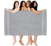 WovenWonder Super Jumbo Bath Sheets Extra Large Size (150 x 200 cm) XXXL Huge Bath Sheet 100% Egyptian Cotton Ultra Soft Big Bath Towel 600-GSM Highly Absorbent Body Wrap Beach Towels (Silver)