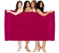 WovenWonder Super Jumbo Bath Sheets Extra Large Size (150 x 200 cm) XXXL Huge Bath Sheet 100% Egyptian Cotton Ultra Soft Big Bath Towel 600-GSM Highly Absorbent Body Wrap Beach Towels (Pink)
