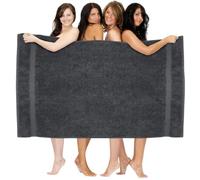 WovenWonder Super Jumbo Bath Sheets Extra Large Size (150 x 200 cm) XXXL Huge Bath Sheet 100% Egyptian Cotton Ultra Soft Big Bath Towel 600-GSM Highly Absorbent Body Wrap Beach Towels (Charcoal Grey)