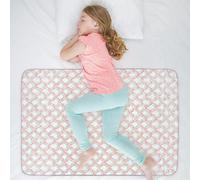 WOVENX Organic Incontinence Pads for Kids & Toddlers - 5 Layer Waterproof Protectors for Overnight Bed Wetting - Reusable & Washable Pee Pads - Fits Twin to Full Size Beds - 34" x 52" Rainbow