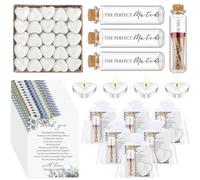 Wovnet 50 Sets Wedding Party Favors for Guests Bulk,Blue Flower | Heart Shaped Candles and Matches Jars with Cork Top, Candle Party Favors, Wedding Thank You Gifts for Bridal Shower Party