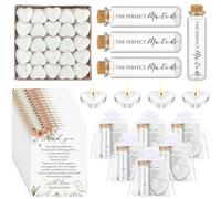Wovnet 50 Sets Wedding Party Favors for Guests Bulk,Boho Flower | Heart Shaped Candles and Matches Jars with Cork Top, Candle Party Favors, Wedding Thank You Gifts for Bridal Shower Party