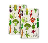 Wovoto Funny Vegetables Kitchen Towels Decorative Set of 2, Soft Absorbent Cute Botanic Dish Towels Hand Towels for Kitchen Farmhouse Holiday Home Decorations