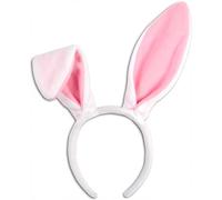 WOVOWOVO Bunny Ears Headbands White Rabbit Ears Soft Plush, Bunny Costume Accessory for Halloween Easter Cosplay, 1 Pack