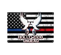 WovRHhyP Hollywood Rock Band Undead Metal Sign Decor Wall Art Outdoor Decorative Plaque Poster Tin Sign Classic Door Sign for Store Retro Metal Hanging Picture for Cafes/Bar/Garage (8x12Inch)