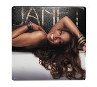 WovRHhyP Janet Classic Pop Jackson Metal Sign Decor Wall Art Indoor Decorative Plaque Poster Tin Sign Beautiful Door Sign for Hotel Vintage Metal Hanging Picture for Cafes/Bar/Garage (12x12Inch)