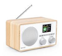 WOVTE DAB/DAB+/FM Radio 2.4”LCD Colour DLS Display Screen Digital Radio Mains Powered with 80 Presets, 3”Hi-Fi Speaker, Bluetooth, Aux In, USB Socket Dual Alarm Clock Auto Scan & Sleep Timer-White