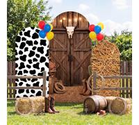 WovWeave Western Cowboy Arch Cover Backdrop Decorations Set of 3-4ft/5ft/6ft Wild West Arch Backdrop Stand Cover Photo Booth for Cowboy Birthday Party Baby Shower Wedding Decoration