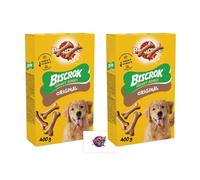 Bundle of 2 Biscrok Gravy Bones 400g - Crunchy Dog Biscuits with Delicious Gravy Coating - Supports Strong Bones & Joint Health - Ideal for Treating, Training & Rewarding Your Dog