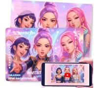 WOW Effect K-Pop Birthday Party Invitation Cards with AR Video Animation (Augmented Reality)-Magical Interactive Birthday Invitations for Kids, Boys and Girls-12 Pre-Printed Invitations with Envelopes