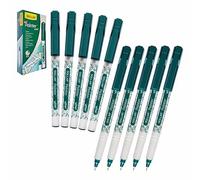 WOW Fineliner Pens Set, Fine Point (0.3mm), GREEN, Pack of 10, Ideal for Artists, Architects, Drawing, Handwriting, Sketching, Illustrations, iZOFAX Black Ball Pen