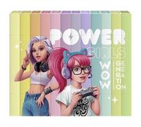 WOW GENERATION Kids 12pcs Pastel Rainbow Dual Tip Colouring Markers For Journals, Notebooks, School Office Supplies