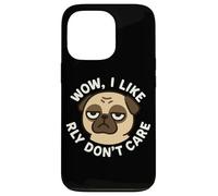 "Wow, I Like Really Don't Care" Funny Cute Pug Dog Case for iPhone 13 Pro