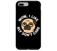 "Wow, I Like Really Don't Care" Funny Cute Pug Dog Case for iPhone 7 Plus/8 Plus