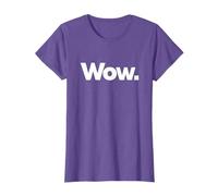 Wow on a Gift Idea That Says Wow Unisex-Adults Black Small Classic Club Collar Short Sleeve T-Shirt