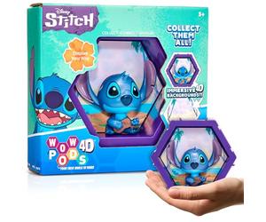 WOW! PODS 4D Disney Classic Stitch | Connectable Collectable Bobble-head character that Bursts from their World into Yours | Wall or Shelf Display | Disney Toys and Gifts | Series 1 no. 445