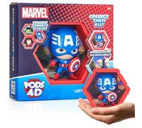 WOW! PODS - 4D Marvel Captain America, Unique Connectable Collectable Bobble-head figure that Bursts from their World into Yours, Wall or Shelf Display, Marvel Toys and Gifts, Series 1 no. 455