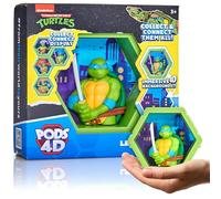 WOW! PODS - 4D Ninja Turtles Leonardo, Unique Connectable Collectable Bobble-head figure that Bursts from their World into Yours, Wall or Shelf Display, Ninja Turtles Toys and Gifts, Series 1 no. 431