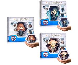 WOW! PODS Harry Potter 4D Collectable Figure Bundle | Harry Potter, Hermione & Dobby | Connectable Bobble-Head Display Figures | Official Wizarding World Merchandise