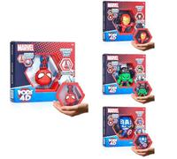 WOW! PODS Marvel 4D Figure Bundle | Spider-Man, Iron Man, Hulk & Captain America | Connectable Collectable Display Figures | Official Marvel Merchandise