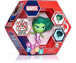 WOW! PODS Marvel Avengers Collection, She Hulk Superhero Toys Light Up Bobble Head Figure Official Marvel Collectable Toys and Gifts Number 209 in Series, Multicolour
