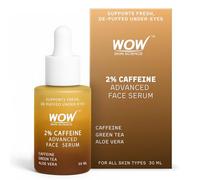 WOW Skin Science 2% Caffeine Advanced Face Serum | Caffeine + Green Tea + Aloe Vera | De-Puffing, Dark Circle & Tired Skin Relief | Energising Under-Eye & Face Serum | Fast Absorbing | 30ml