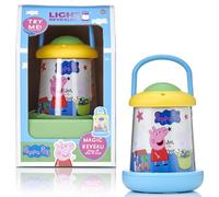 WOW! STUFF Light Revealers Peppa Pig Night Light - 360° Magical Scene Lantern with Auto-Off - USB or Battery Powered Portable Kids Bedroom Lamp - Official Peppa Pig Toy
