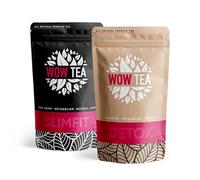 WOW TEA - 2 Herbal Dieters Teas for Dеtox & Cleanse, Weight Management and Ayurveda | Duo Set Detox Tea, Slimming Tea or Wellness Tea | Green Tea, Dandelion Root, Yerba-Mate | 300 gr, Made in EU