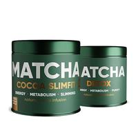 WOW TEA: 2-step Matcha Program - Premium Matcha Detox + Matcha Cocoa Slimfit Tea, 126 g