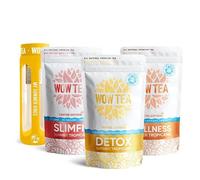 WOW TEA: All Summer Set Bundle - Tropicana SlimFit, Detox and Wellness Tea with Infuser Bottle