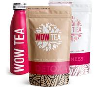 WOW TEA: BioFit Active Box - Detox Tea and Wellness Tea with Pink Infuser Thermos