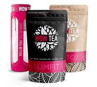 WOW TEA Cleanse Kit: Detox 21 Days Tea | Weight Loss Slimming Tea | Detox and Weight Management Organic Herbal Tea Blend | Infuser Bottle, 300g, Made in EU