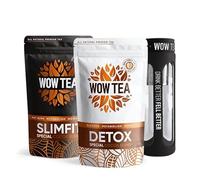 WOW TEA: Cocoa Fit Pack - Cocoa SlimFit and Detox Tea + Black Insulated Bottle, 300 g