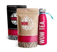WOW TEA - Herbal Slimming Tea for Weight Management | Detox Tea - Body Cleansing & Belly Bloating Removal | Ayurvedic Tea + Tea Thermos with Infuser - 300gr + 500ml | 100% Natural | Made in EU