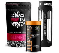 WOW TEA - Natural Lean, Slim and Fit Body 1 Month Package - Weight Loss Combo - Herbal Slimming Tea + Meal Replacement Powder and Black Tea Bottle | Made in EU