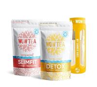 WOW TEA Summer Fast Acting and Boosting Dieters Teas : Summer Detox 21 Days Tea | Summer Slimming Tea | Cleansing Exotic Herbal Tea Kit | Infuser Bottle | 300g, Made in EU