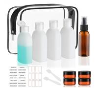 Wowang Travel Bottles for Toiletries 10 PCS 3.4oz TSA Approved Travel Shampoo Bottles Leak Proof Plastic Squeeze Bottle Small Cream Jars Refillable Spray Bottle for Shampoo Conditioner Toner