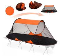 Wowangce 1 Pcs Pop up Mosquito Tent for Camping Instant Netting Screen Foldable Pop Tent with Ground Pin Waterproof Insect Bug Net for Outdoor Hiking Summer (86.61 x 41.34 x 35.43 Inches,Orange)
